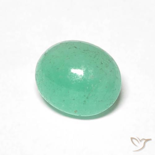 Esmeralda Verde helecho natural de 0.81 ct, Ovalada, Translúcido