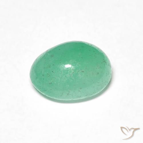 Esmeralda Verde helecho natural de 0.81 ct, Ovalada, Translúcido