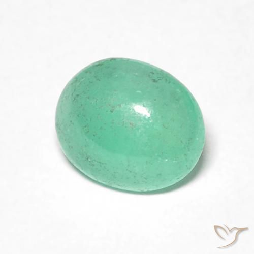 Esmeralda Verde claro natural de 0.88 ct, Ovalada, Translúcido