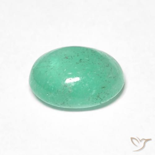 Esmeralda Verde claro natural de 0.88 ct, Ovalada, Translúcido
