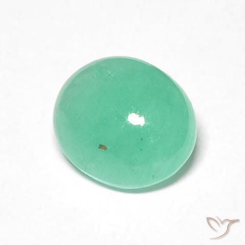 Esmeralda Verde helecho natural de 0.97 ct, Ovalada, Translúcido