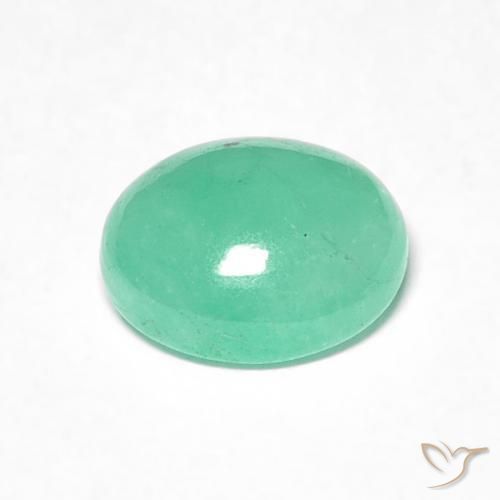 Esmeralda Verde helecho natural de 0.97 ct, Ovalada, Translúcido