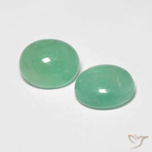 Gemas de Esmeralda Verde pistacho natural de 1.48 ct, Ovalada, Translúcido