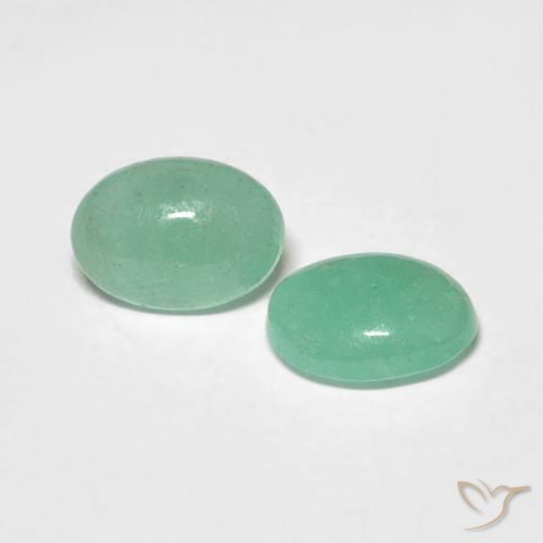 Gemas de Esmeralda Verde pistacho natural de 1.01 ct, Ovalada, Translúcido