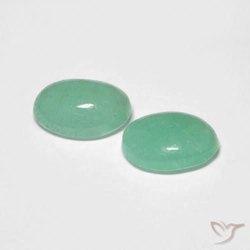 Gemas de Esmeralda Verde pistacho natural de 1.01 ct, Ovalada, Translúcido