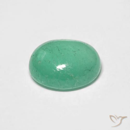 Esmeralda Verde pistacho natural de 0.97 ct, Ovalada, Translúcido