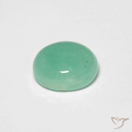 Esmeralda Verde pistacho natural de 0.75 ct, Ovalada, Translúcido