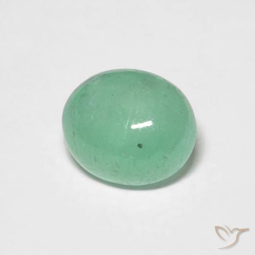 Esmeralda Verde pistacho natural de 0.72 ct, Ovalada, Translúcido
