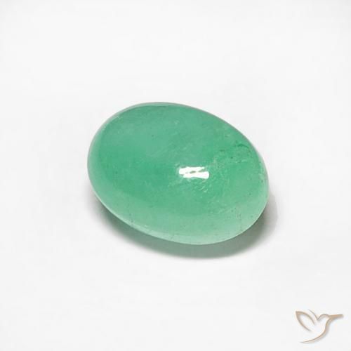 Esmeralda Verde pistacho natural de 0.57 ct, Ovalada, Translúcido
