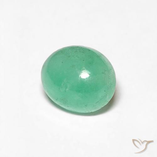 Esmeralda Verde pistacho natural de 0.56 ct, Ovalada, Translúcido