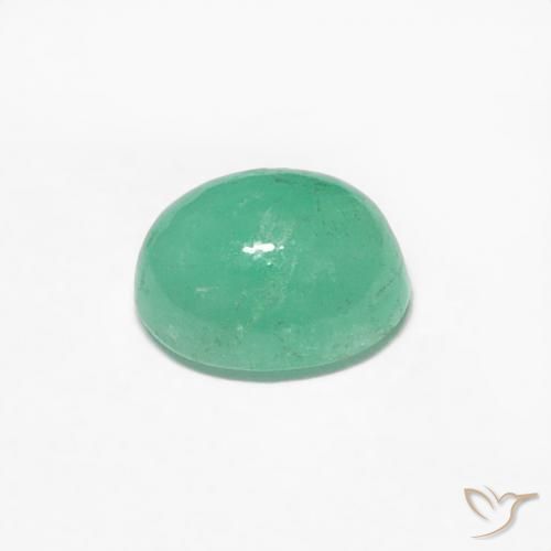 Esmeralda Verde pistacho natural de 0.56 ct, Ovalada, Translúcido