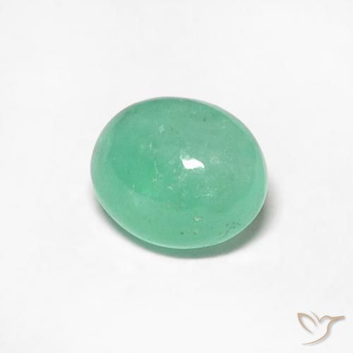 Esmeralda Verde claro natural de 0.44 ct, Ovalada, Translúcido