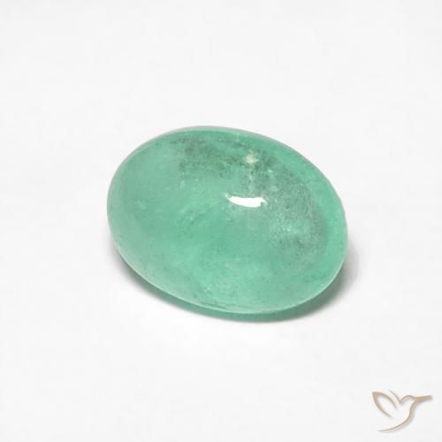 Esmeralda Verde pistacho natural de 0.55 ct, Ovalada, Translúcido