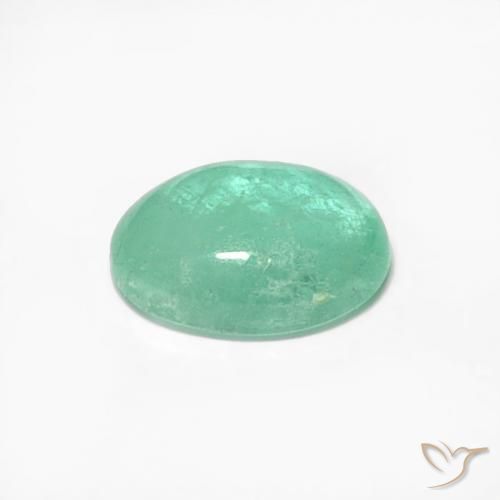Esmeralda Verde pistacho natural de 0.55 ct, Ovalada, Translúcido