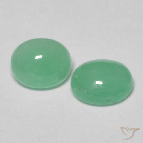 Gemas de Esmeralda Verde claro natural de 0.89 ct, Ovalada, Translúcido
