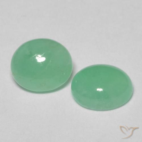 Gemas de Esmeralda Verde claro natural de 1.11 ct, Ovalada, Translúcido