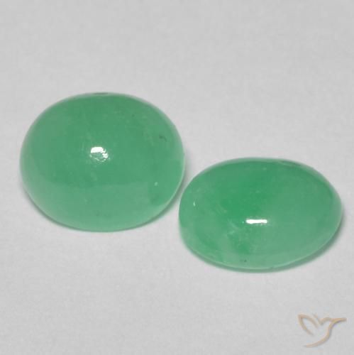 Gemas de Esmeralda Verde pistacho natural de 1.22 ct, Ovalada, Translúcido