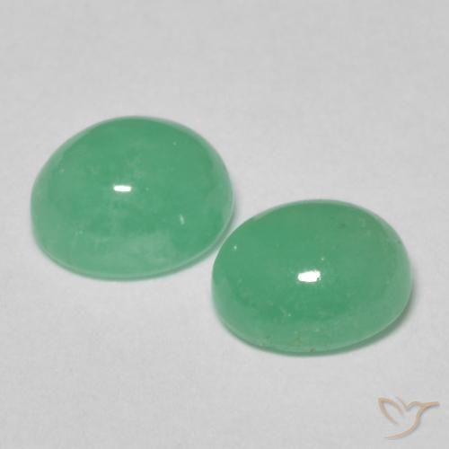 Gemas de Esmeralda Verde pistacho natural de 1.64 ct, Ovalada, Translúcido