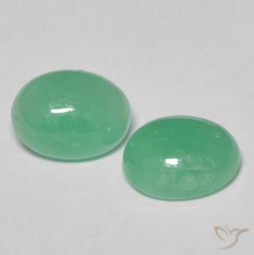 Gemas de Esmeralda Verde pistacho natural de 1.71 ct, Ovalada, Translúcido