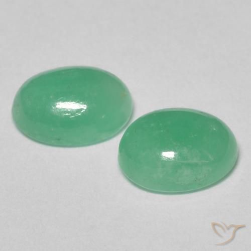 Gemas de Esmeralda Verde pistacho natural de 1.71 ct, Ovalada, Translúcido