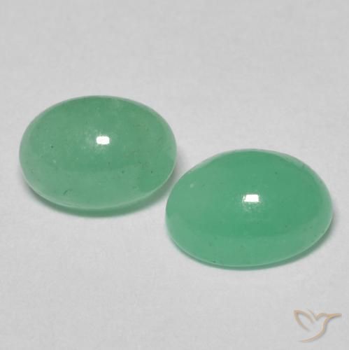 Gemas de Esmeralda Verde claro natural de 1.89 ct, Ovalada, Translúcido