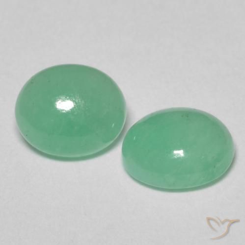 Gemas de Esmeralda Verde claro natural de 1.31 ct, Ovalada, Translúcido