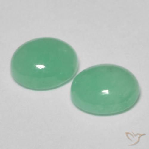 Gemas de Esmeralda Verde claro natural de 1.31 ct, Ovalada, Translúcido
