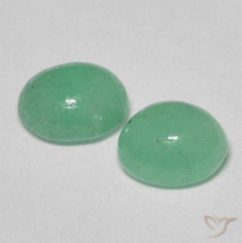 Gemas de Esmeralda Verde pistacho natural de 1.14 ct, Ovalada, Translúcido