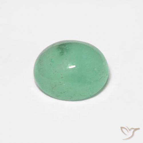 0.45ct Natural Verde claro Esmeralda, Ovalada, Translúcido