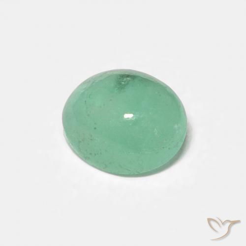 Esmeralda Verde claro natural de 0.45 ct, Ovalada, Translúcido