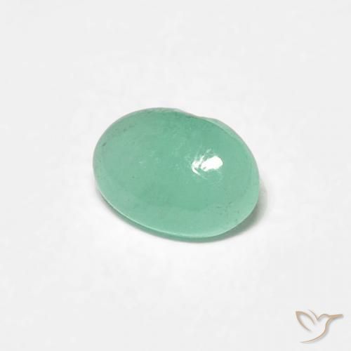 Esmeralda Verde claro natural de 0.37 ct, Ovalada, Translúcido