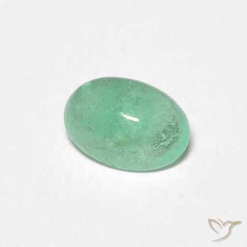 Esmeralda Verde claro natural de 0.39 ct, Ovalada, Translúcido