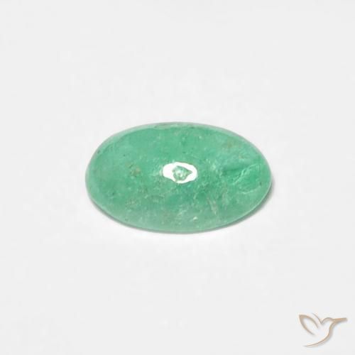 Esmeralda Verde claro natural de 0.39 ct, Ovalada, Translúcido