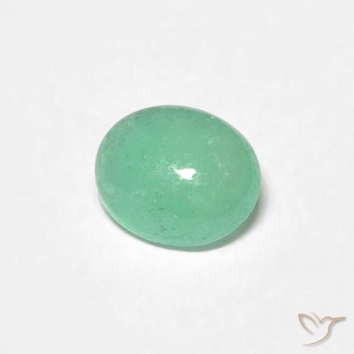 Esmeralda Verde claro natural de 0.43 ct, Ovalada, Translúcido