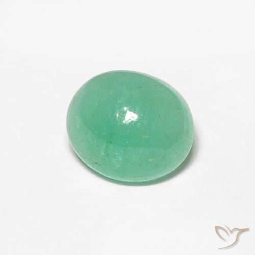 Esmeralda Verde pistacho natural de 0.72 ct, Ovalada, Translúcido