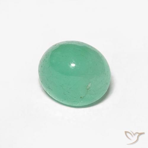 Esmeralda Verde pistacho natural de 0.92 ct, Ovalada, Translúcido