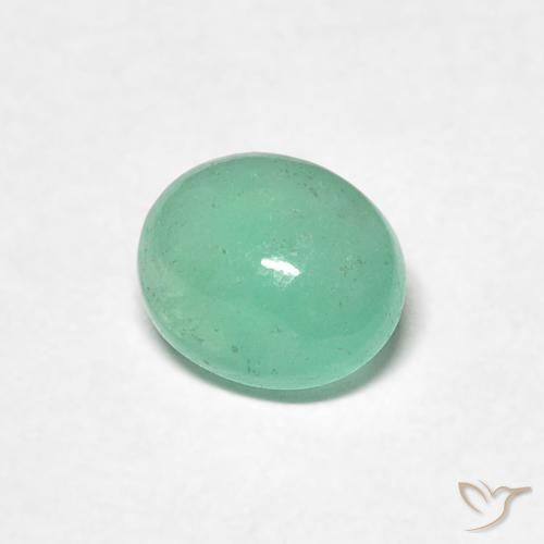 Esmeralda Verde pistacho natural de 0.77 ct, Ovalada, Translúcido