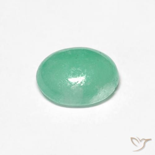 Esmeralda Verde claro natural de 0.94 ct, Ovalada, Translúcido