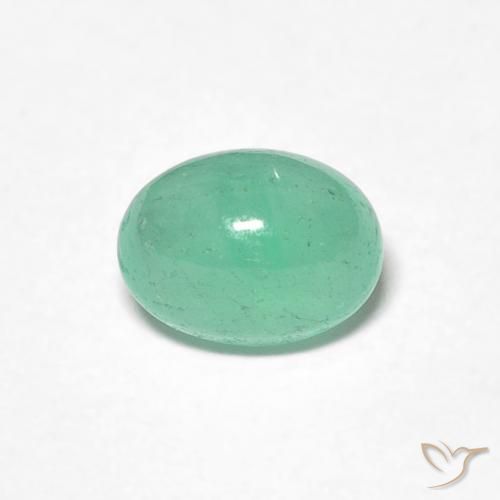 0.80ct Natural Verde claro Esmeralda, Ovalada, Translúcido
