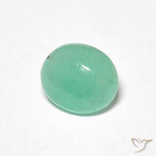 Esmeralda Verde claro natural de 0.68 ct, Ovalada, Translúcido