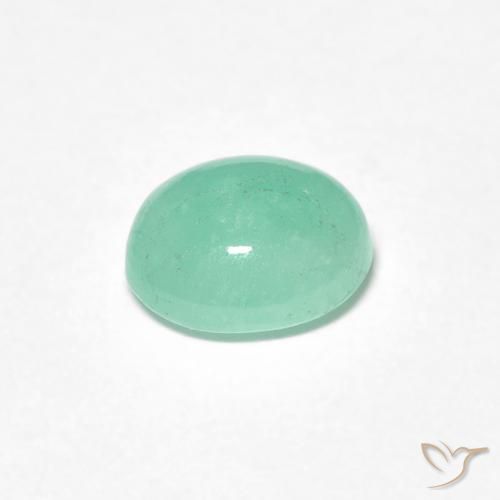 Esmeralda Verde claro natural de 0.89 ct, Ovalada, Translúcido