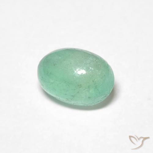 Esmeralda Verde claro natural de 0.52 ct, Ovalada, Translúcido