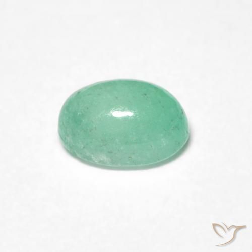 Esmeralda Verde claro natural de 0.52 ct, Ovalada, Translúcido