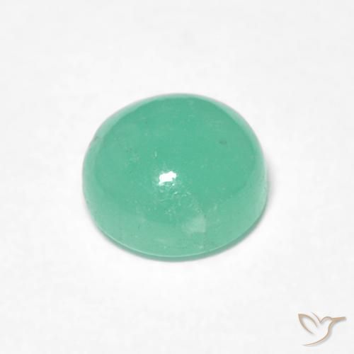 Esmeralda Verde pistacho natural de 0.82 ct, Redondo, Translúcido