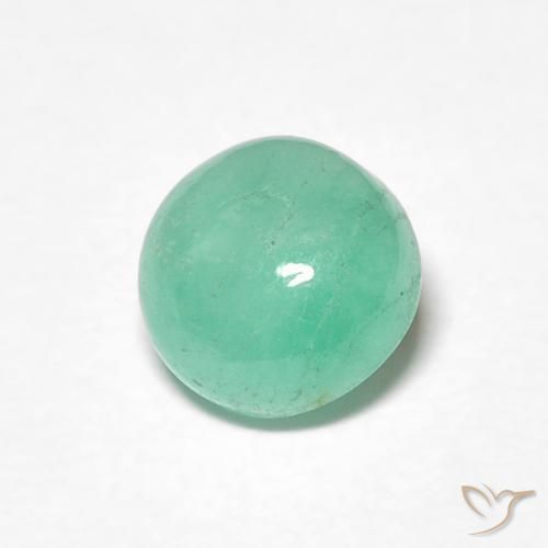 Esmeralda Verde claro natural de 1.04 ct, Redondo, Translúcido