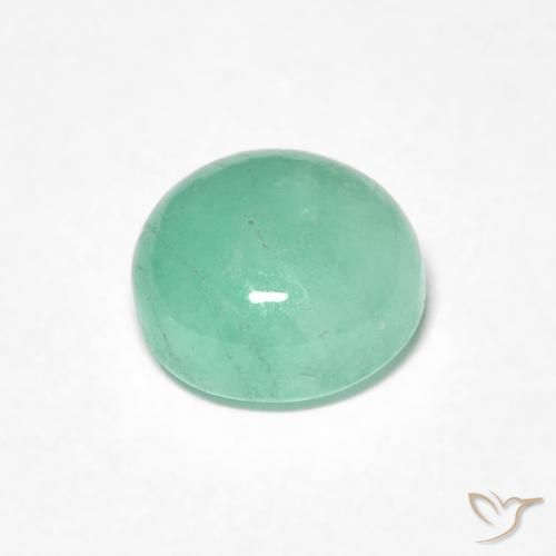 Esmeralda Verde claro natural de 1.04 ct, Redondo, Translúcido