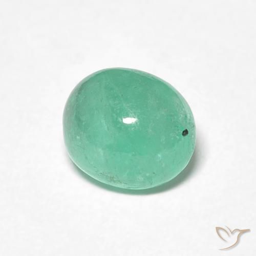 Esmeralda Verde claro natural de 0.88 ct, Ovalada, Translúcido