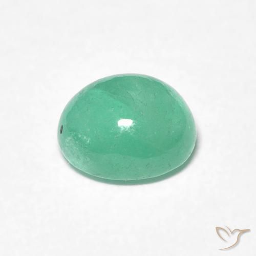 Esmeralda Verde claro natural de 0.88 ct, Ovalada, Translúcido