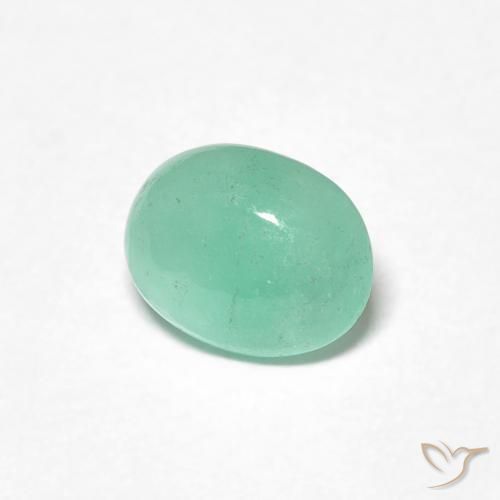 Esmeralda Verde pistacho natural de 0.85 ct, Ovalada, Translúcido