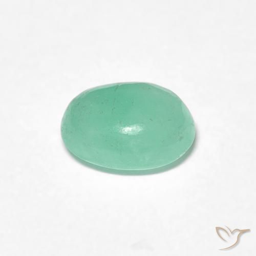 Esmeralda Verde pistacho natural de 0.85 ct, Ovalada, Translúcido